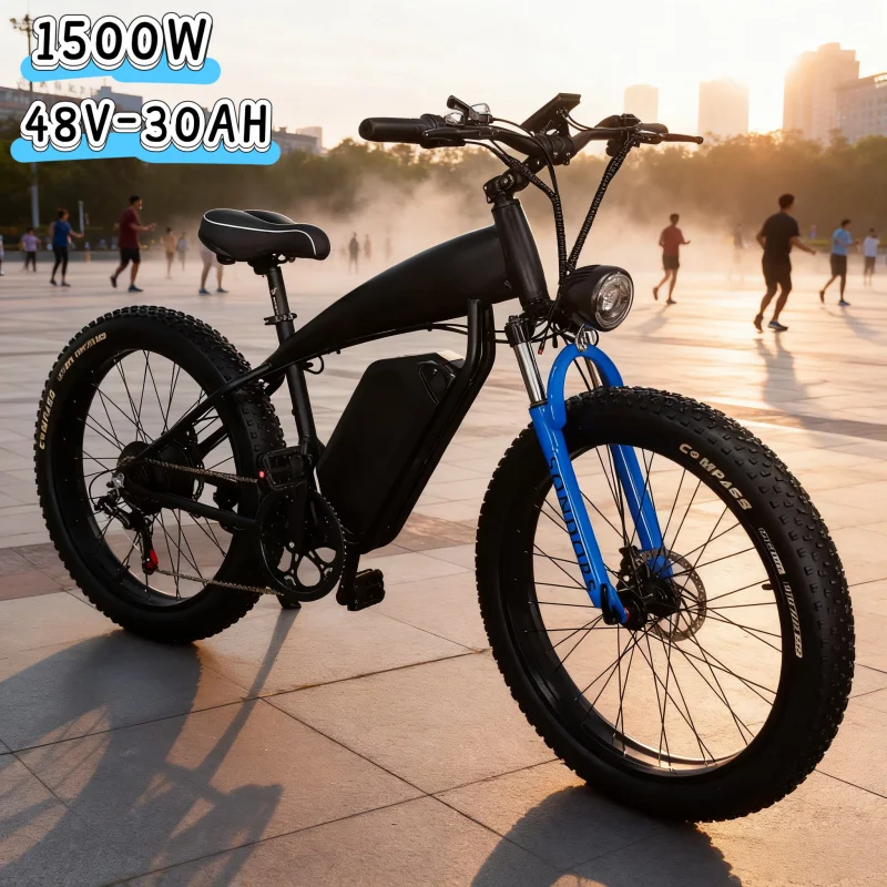 Электрический велосипед с двигателем 1500 Вт, 48 В, 30 Ач, электрический велосипед с 26-дюймовыми шинами, чрезвычайно удобный для путешествий
Электрический велосипед с двигателем 1500 Вт, 48 В, 30 Ач, электрический велосипед с 26-дюймовыми шинами, чрезвычайно удобный для путешествий