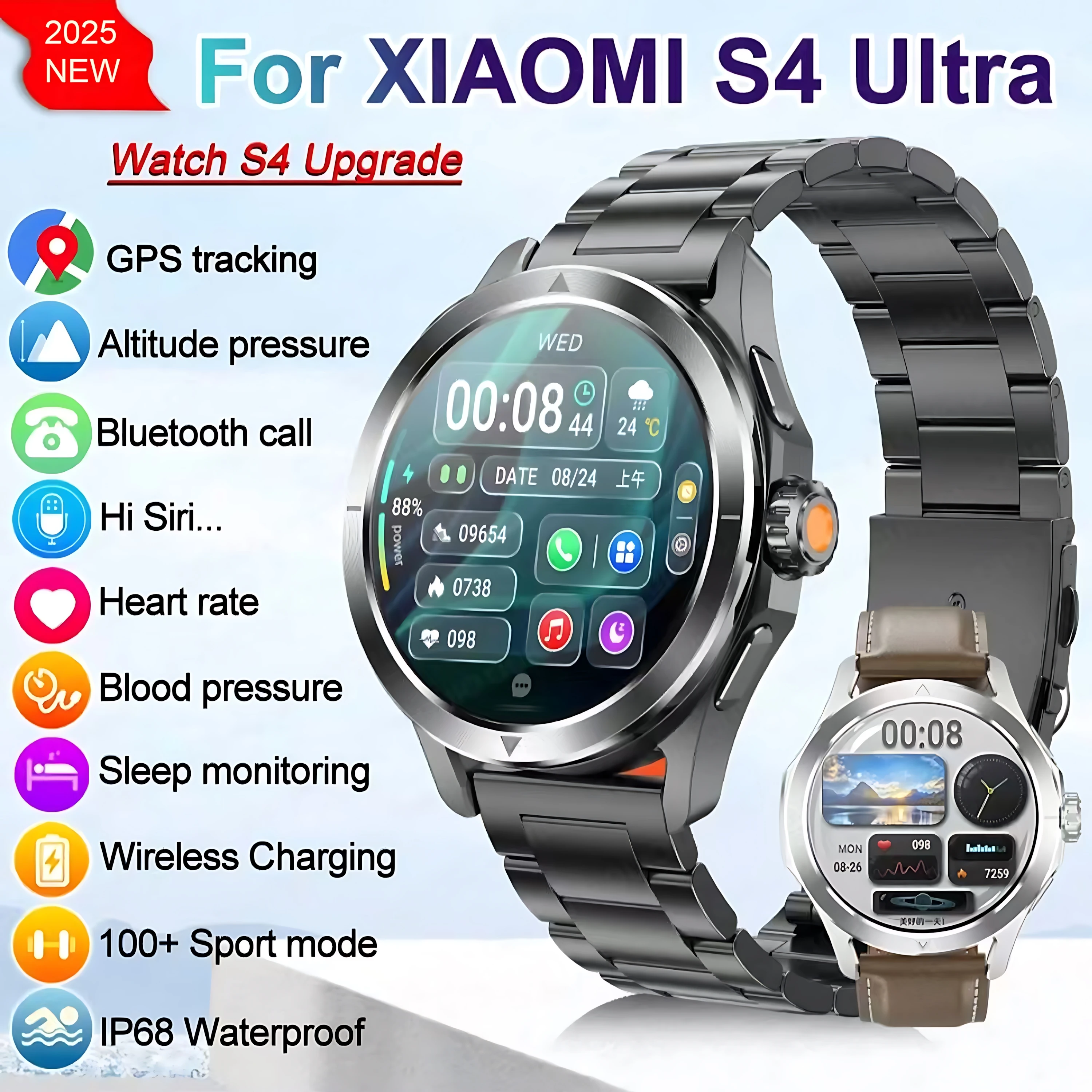 2025 Новые Смарт-часы S4 Ultra NFC GPS для мужчин AMOLED Спорт на открытом воздухе Трек Сердечный ритм Водонепроницаемые Bluetooth-вызовы Смарт-часы с пульсометром
2025 Новые Смарт-часы S4 Ultra NFC GPS для мужчин AMOLED Спорт на открытом воздухе Трек Сердечный ритм Водонепроницаемые Bluetooth-вызовы Смарт-часы с пульсометром