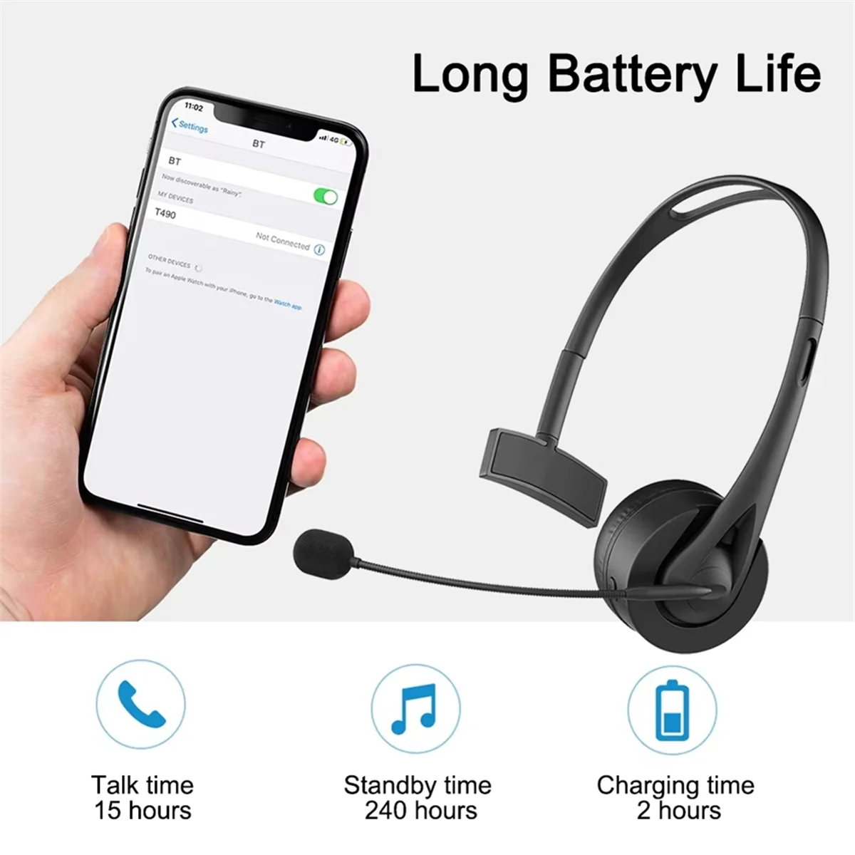 PBD-nSY-T490 BT V5.3 Headset with Mic Head-Mounted Wireless HiFi Headphones Hands-Free Call Headset for Call Center Office
PBD-nSY-T490 BT V5.3 Headset with Mic Head-Mounted Wireless HiFi Headphones Hands-Free Call Headset for Call Center Office