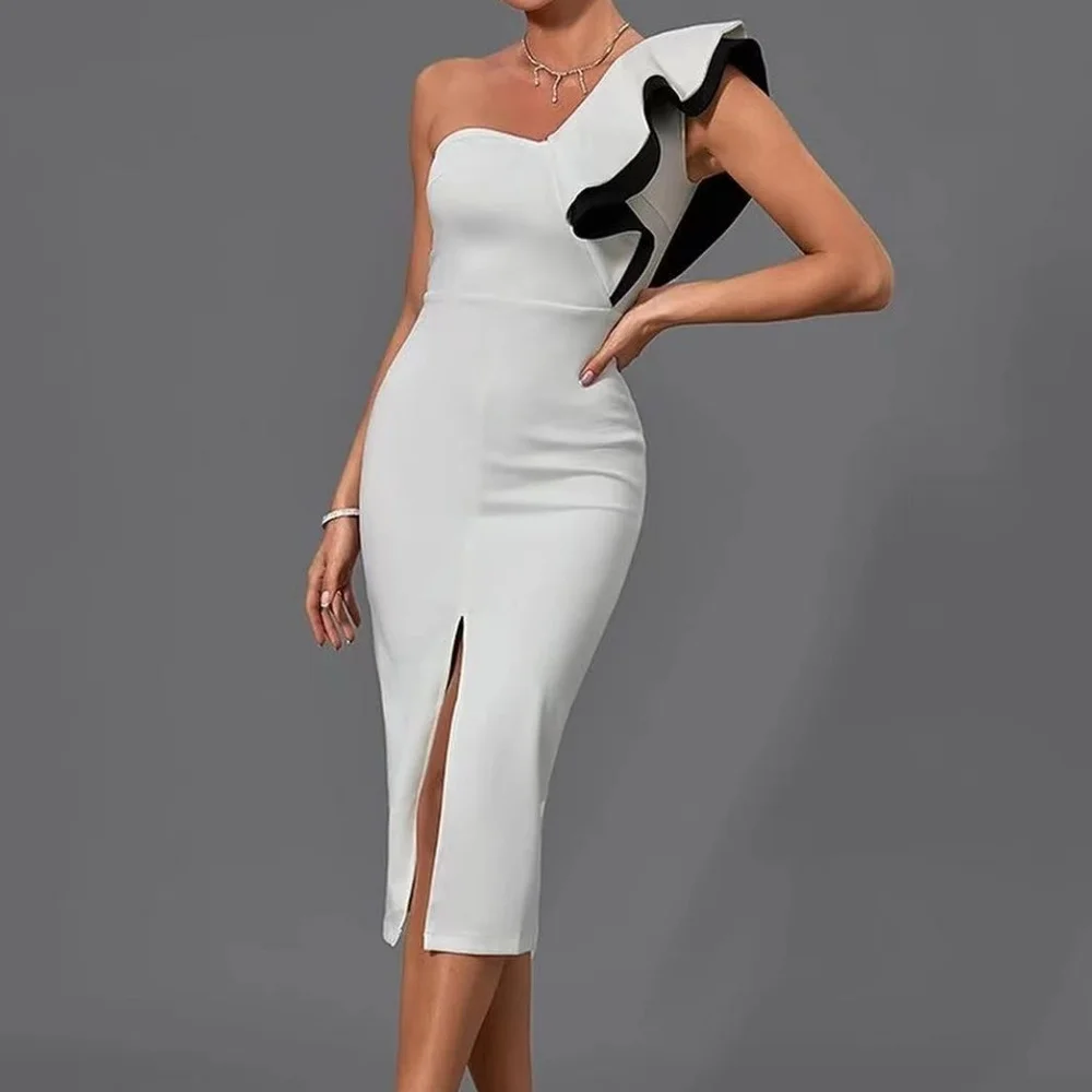 Muloong One-shoulder Tea-Length Women Elegant And Pretty Luxury Prom Dress
Muloong One-shoulder Tea-Length Women Elegant And Pretty Luxury Prom Dress