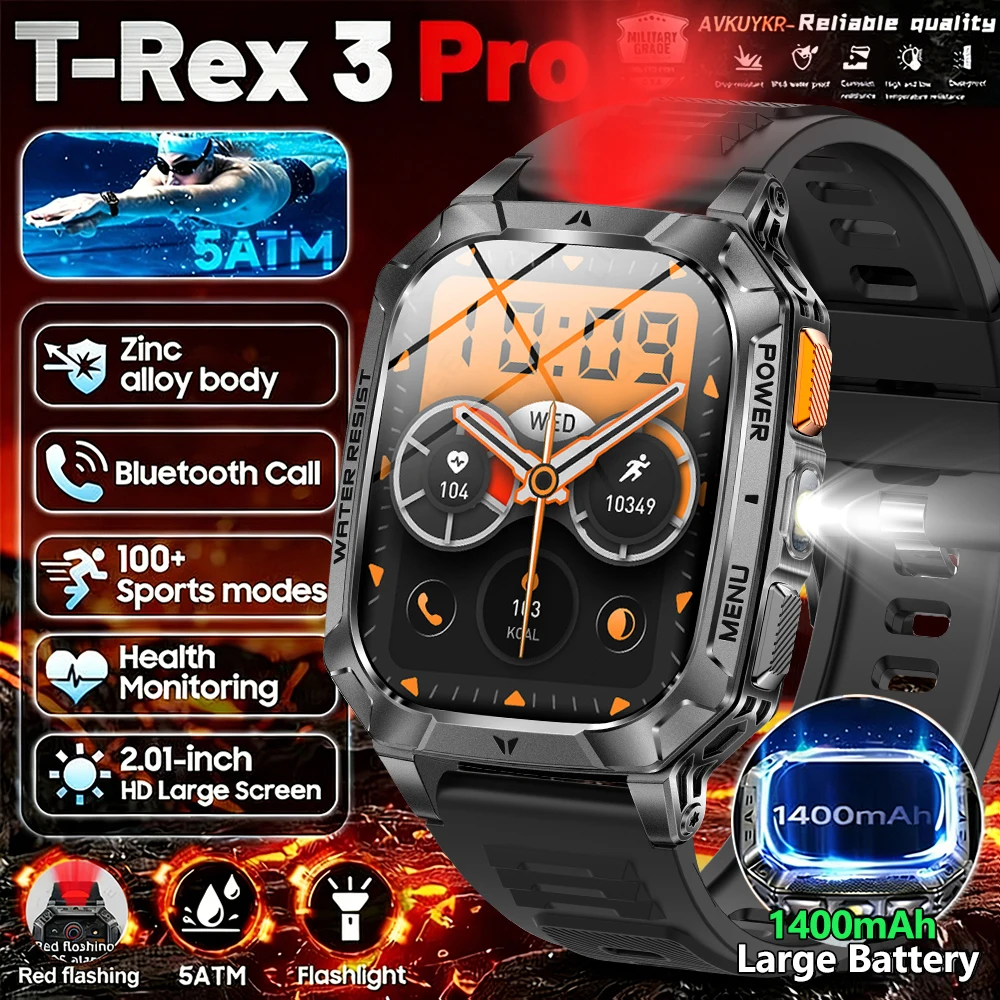 LIGE Men Military 1400mAh Smart Watch 2.01" 3ATM Waterproof Sports Bracelet Blutooth Call Flashlight Smartwatch For Android iOS
LIGE Men Military 1400mAh Smart Watch 2.01" 3ATM Waterproof Sports Bracelet Blutooth Call Flashlight Smartwatch For Android iOS