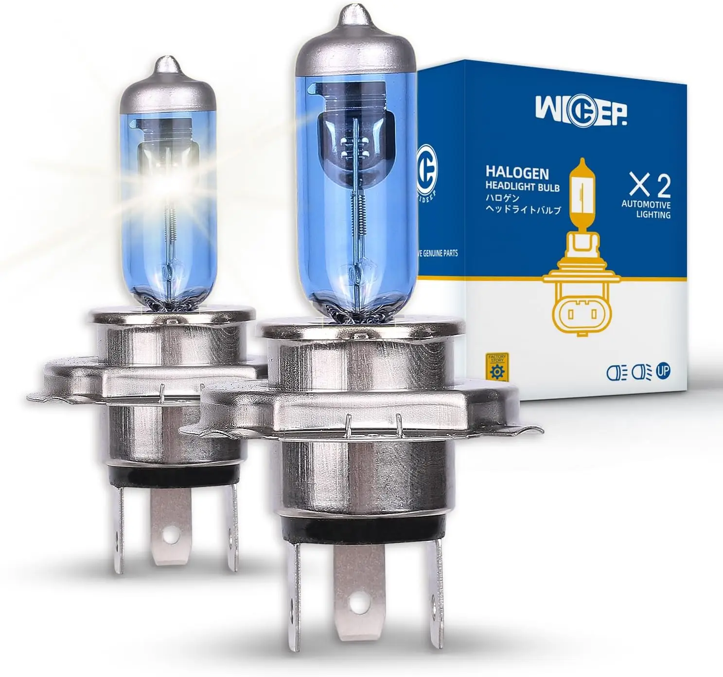H4/9003/HB2 Halogen Headlight Bulbs, Standard 55W/60W High and Low Beam Replacement Bulbs, DC 12V 5000K White Headlamp, 2 PCS
H4/9003/HB2 Halogen Headlight Bulbs, Standard 55W/60W High and Low Beam Replacement Bulbs, DC 12V 5000K White Headlamp, 2 PCS