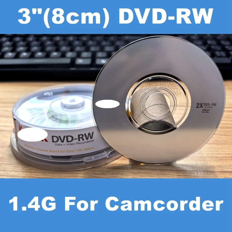 1/4/10PCS 3"(8cm) Mini DVD-RW Blank Disk 1.4GB 30min 2X Speed Rewriteable Blank Disc For Camcorder Camera Data & Vedio Storage
1/4/10PCS 3"(8cm) Mini DVD-RW Blank Disk 1.4GB 30min 2X Speed Rewriteable Blank Disc For Camcorder Camera Data & Vedio Storage