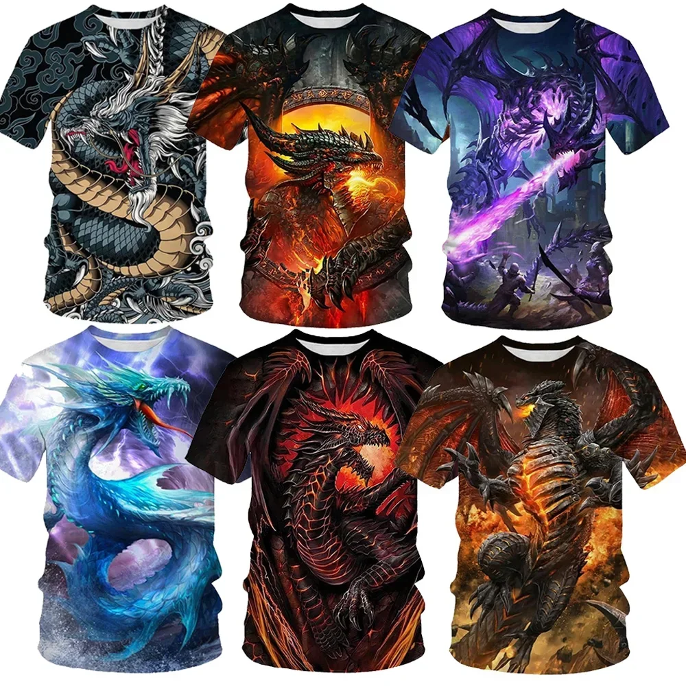 3D Dragon Pattern Men's T-shirt, Round-neck Short-sleeved T-shirt, Oversized, Fashionable and Fresh
3D Dragon Pattern Men's T-shirt, Round-neck Short-sleeved T-shirt, Oversized, Fashionable and Fresh