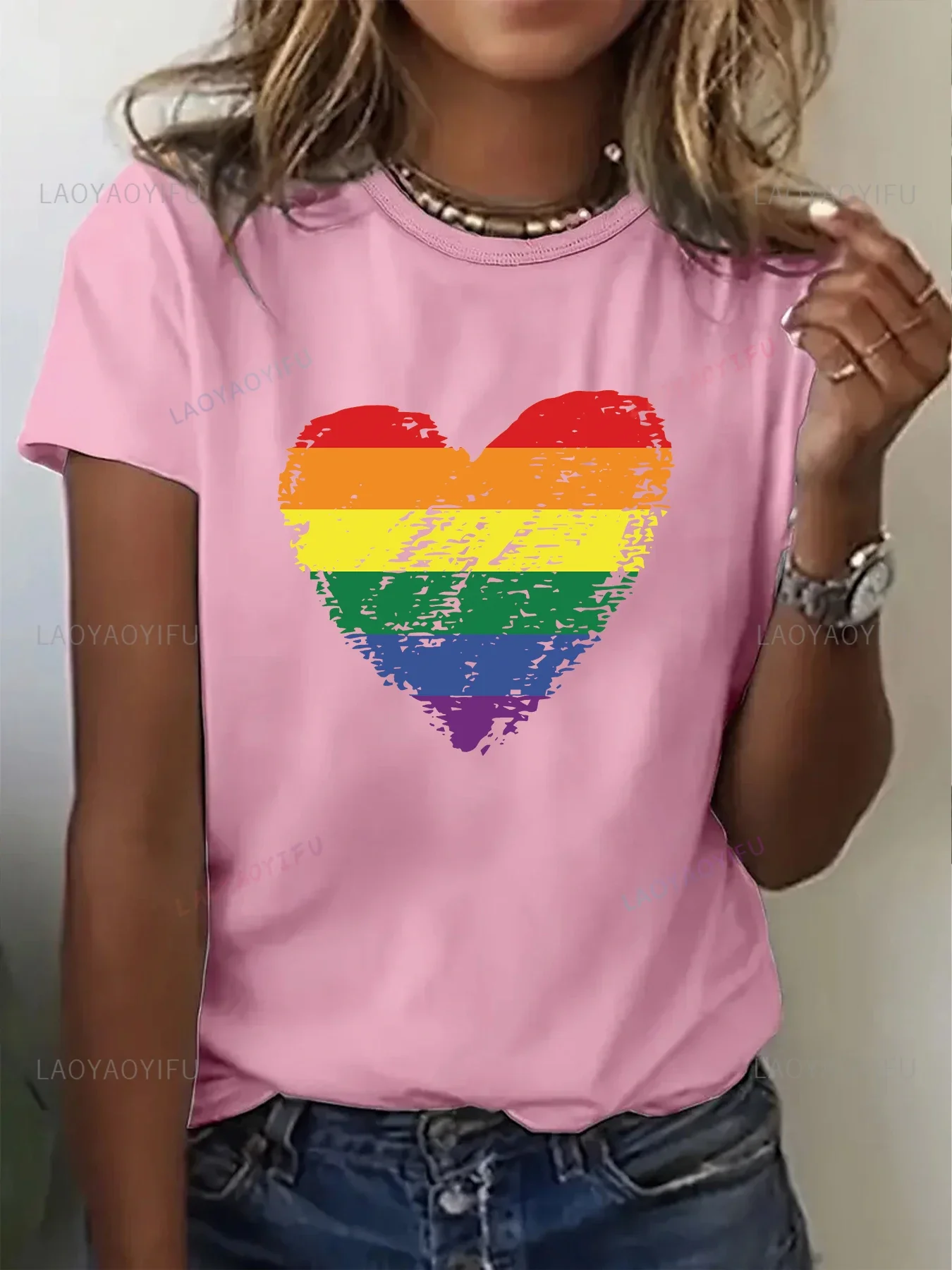 Женская футболка Pride в радужную полоску с сердечком, летняя модная футболка LGBTQ с короткими рукавами, повседневная футболка с круглым вырезом и принтом, хлопковая одежда
Женская футболка Pride в радужную полоску с сердечком, летняя модная футболка LGBTQ с короткими рукавами, повседневная футболка с круглым вырезом и принтом, хлопковая одежда