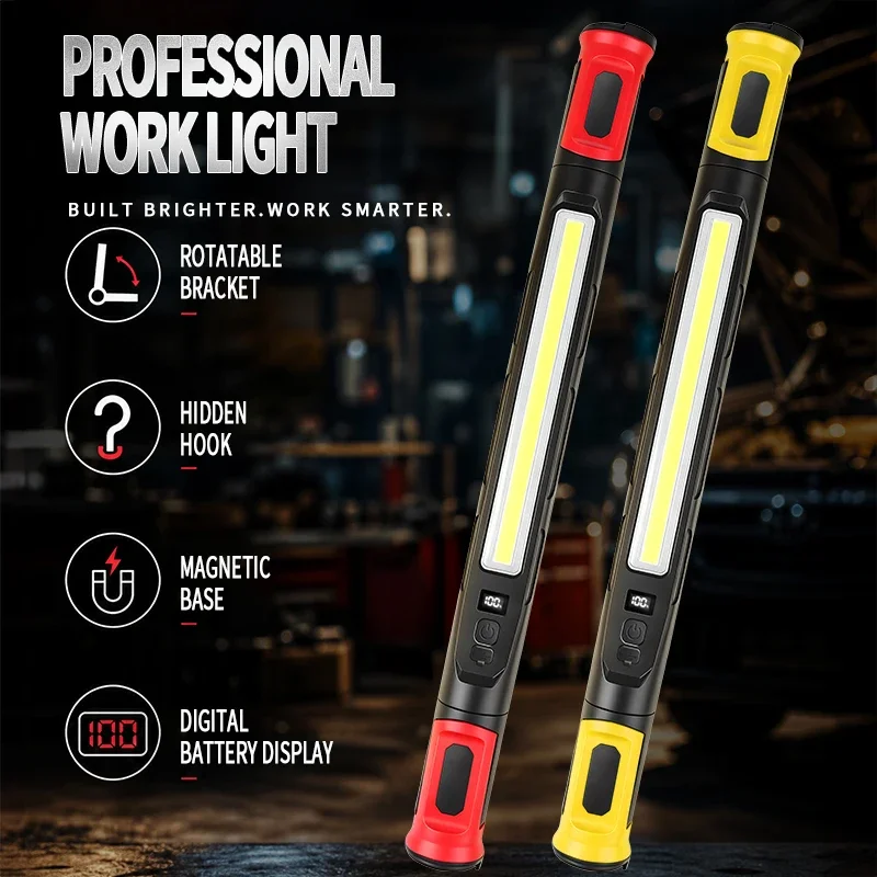 COB auto repair lamp rechargeable work lamp car repair super bright magnetic adsorption multi-light source with hook light
COB auto repair lamp rechargeable work lamp car repair super bright magnetic adsorption multi-light source with hook light