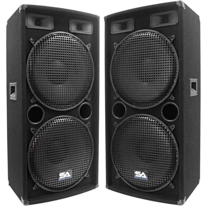 Пара двойных динамиков PA DJ длиной 15 дюймов, 1000 Вт, PRO AUDIO — группа, бар, свадьба, церква 
Пара двойных динамиков PA DJ длиной 15 дюймов, 1000 Вт, PRO AUDIO — группа, бар, свадьба, церква
