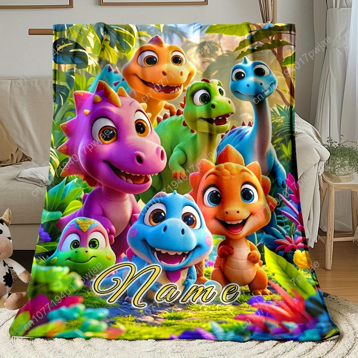 Custom 1pc Name Dinosaur Pattern HD Print Blanket - Lightweight Flannel Throw for Sofa, Bed, Travel, Living Room, Office, Couch
Custom 1pc Name Dinosaur Pattern HD Print Blanket - Lightweight Flannel Throw for Sofa, Bed, Travel, Living Room, Office, Couch