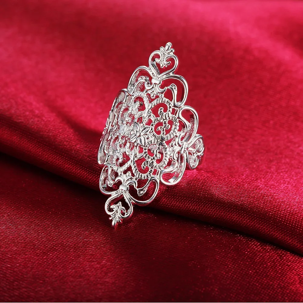925 Sterling Silver Rings For Women fine wide Retro elegant Fashion Party Gifts Girl student Charm wedding Jewelry
925 Sterling Silver Rings For Women fine wide Retro elegant Fashion Party Gifts Girl student Charm wedding Jewelry