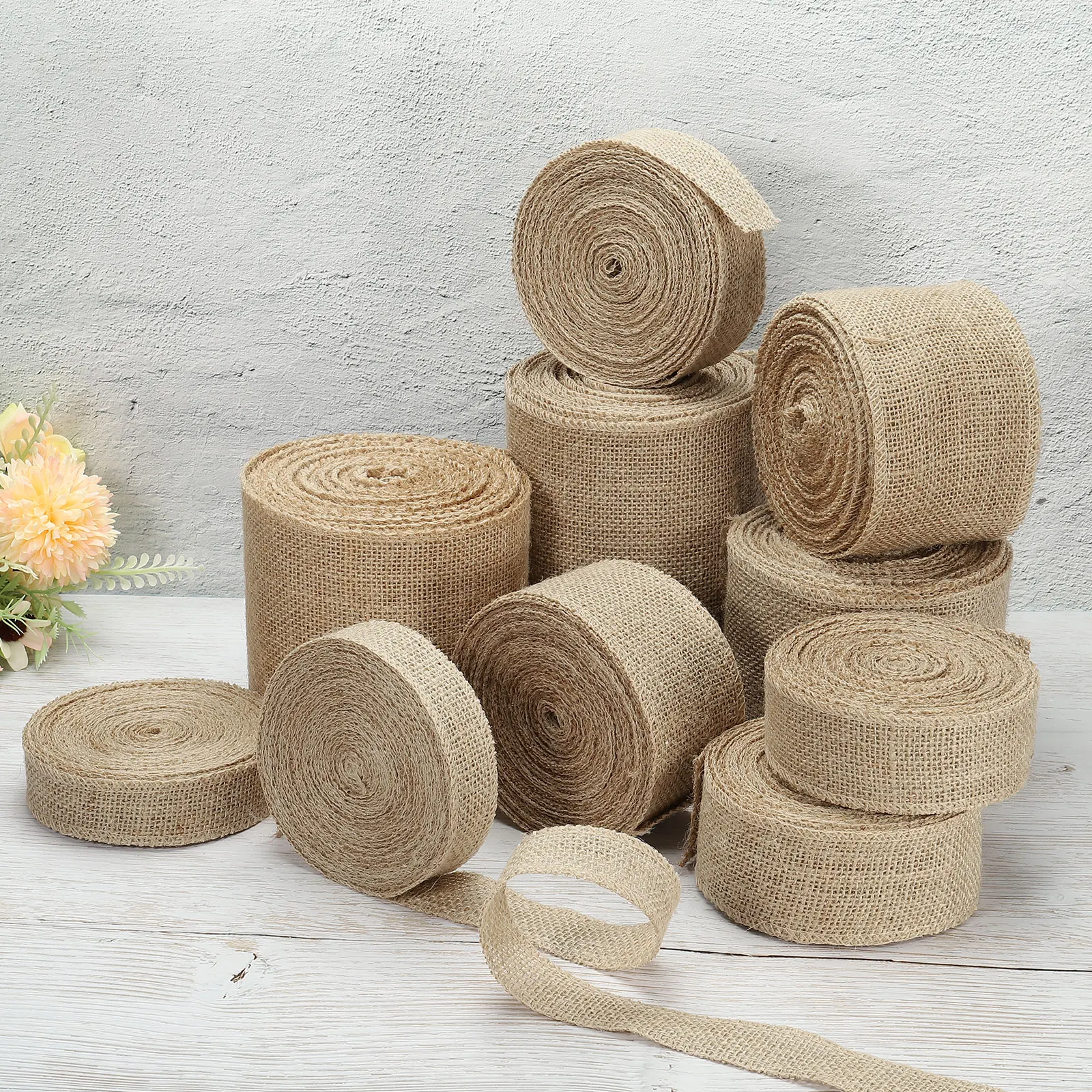 Burlap Fabric Ribbon Wired Jute Crafts Roll for Party Home DIY Wrapping Decoration
Burlap Fabric Ribbon Wired Jute Crafts Roll for Party Home DIY Wrapping Decoration
