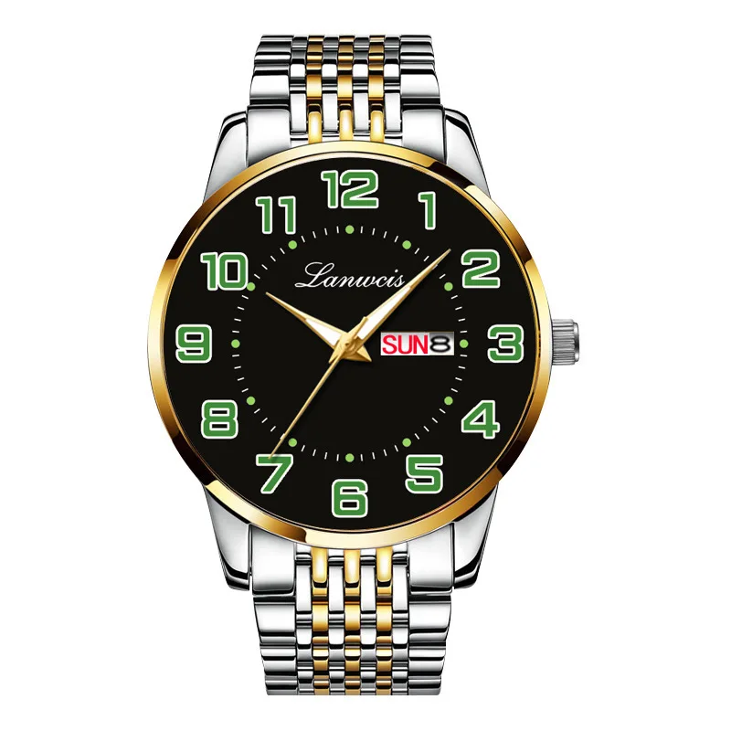 Large Dial Men's Digital Watch Elderly Watches Solid Steel Strap Gold Black Chinese English Dual Calendar Waterproof Clock
Large Dial Men's Digital Watch Elderly Watches Solid Steel Strap Gold Black Chinese English Dual Calendar Waterproof Clock