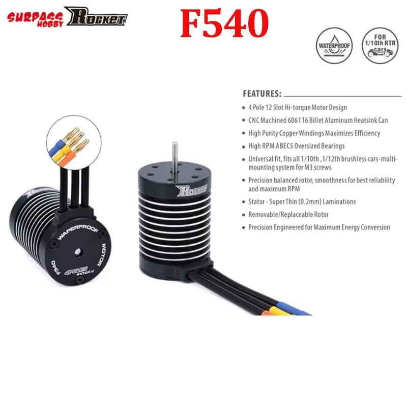 Бесщеточный двигатель Surpass Hobby ROCKET F540 3100KV 3930KV 4370KV 5900KV для 1/10 1/12 RC 2s Car Crawler 3S Rscing Car WLtoys
Бесщеточный двигатель Surpass Hobby ROCKET F540 3100KV 3930KV 4370KV 5900KV для 1/10 1/12 RC 2s Car Crawler 3S Rscing Car WLtoys