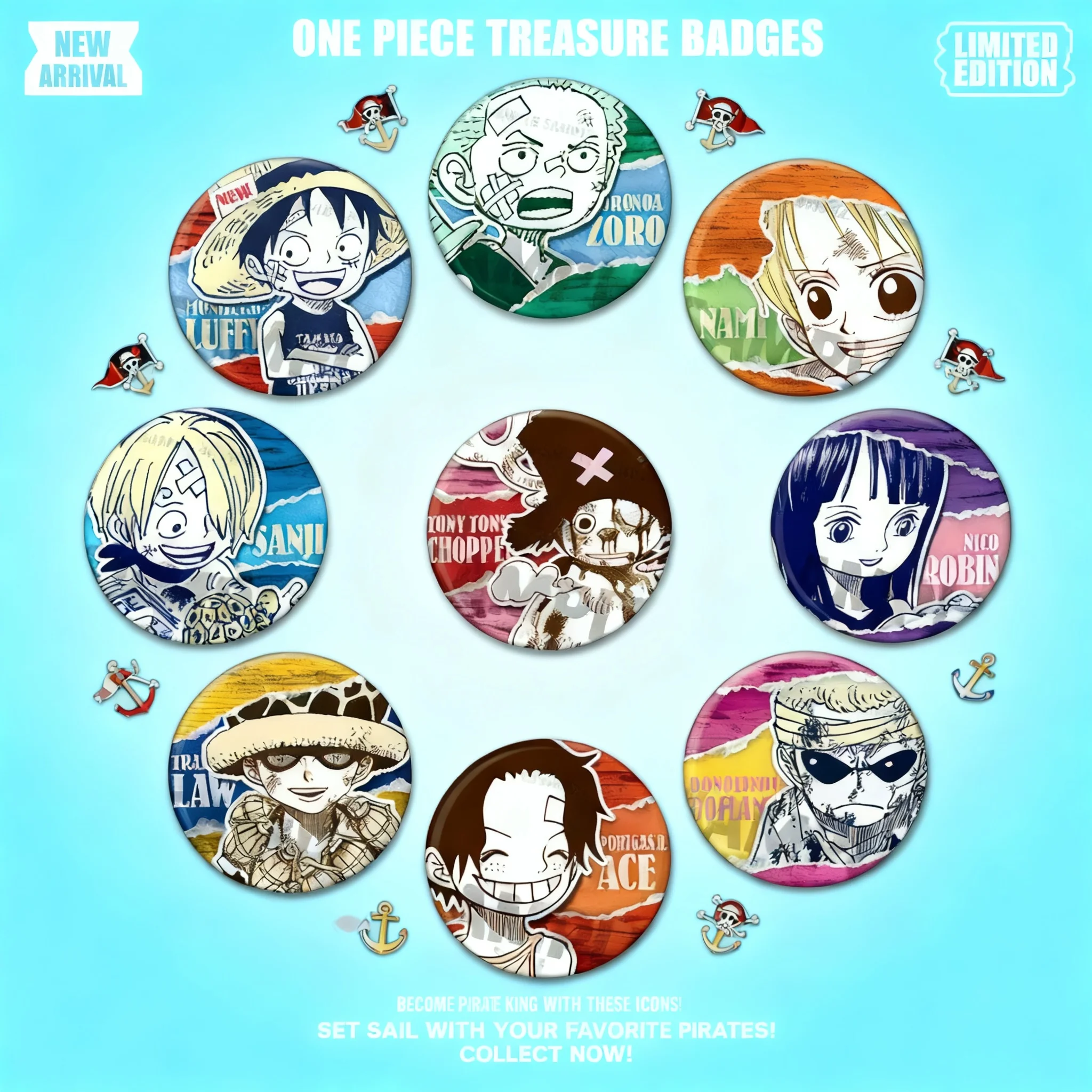 One Piece Anime Luffy Ace Law Childhood Brooch Pendant Shiny Film Badge Pin Medal Otaku Collection Accessories Merchandise
One Piece Anime Luffy Ace Law Childhood Brooch Pendant Shiny Film Badge Pin Medal Otaku Collection Accessories Merchandise