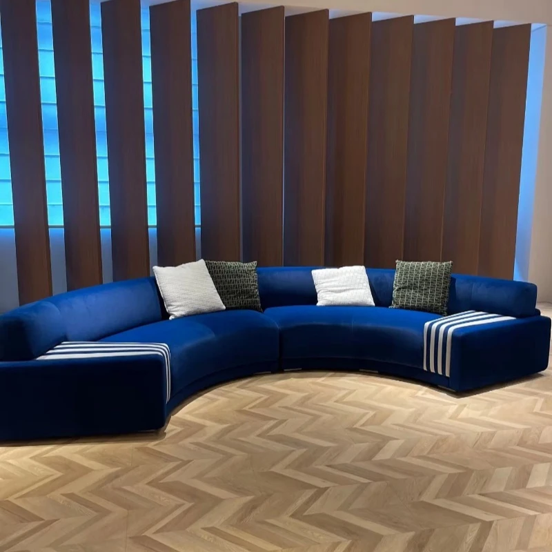 U-shaped high-end villa large apartment combination semi-arc striped velvet sofa set
U-shaped high-end villa large apartment combination semi-arc striped velvet sofa set