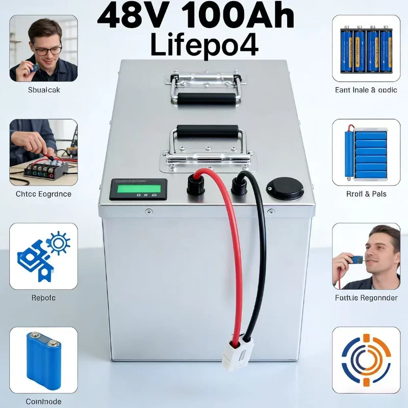 48V 100Ah LiFePO4 Battery Pack | Reliable Off-Grid Power for RV & Camping with BMS & Charger
48V 100Ah LiFePO4 Battery Pack | Reliable Off-Grid Power for RV & Camping with BMS & Charger