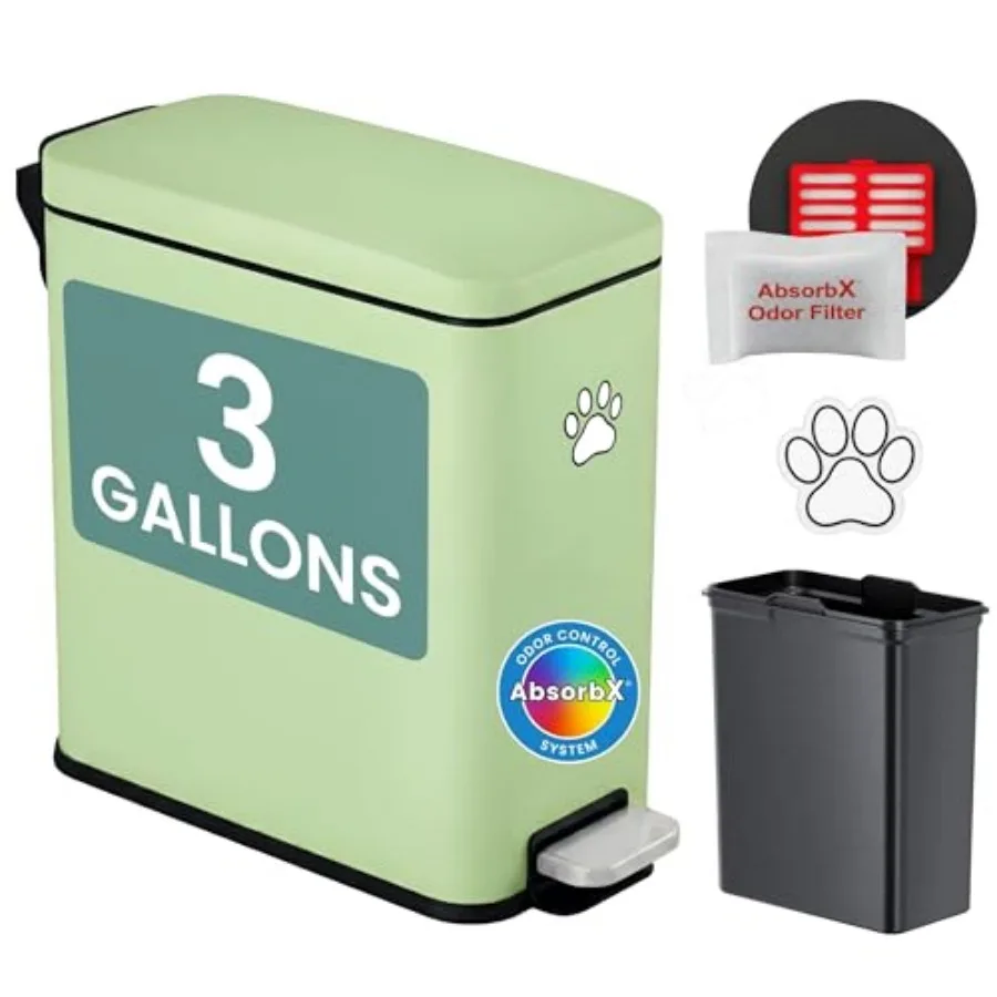 3 Gallon/ 12 L Dog Poop Trash Can with AbsorbX Odor Filter - Outdoor Pet Waste Receptacle with Step Pedal - Soft Close Metal Ga
3 Gallon/ 12 L Dog Poop Trash Can with AbsorbX Odor Filter - Outdoor Pet Waste Receptacle with Step Pedal - Soft Close Metal Ga