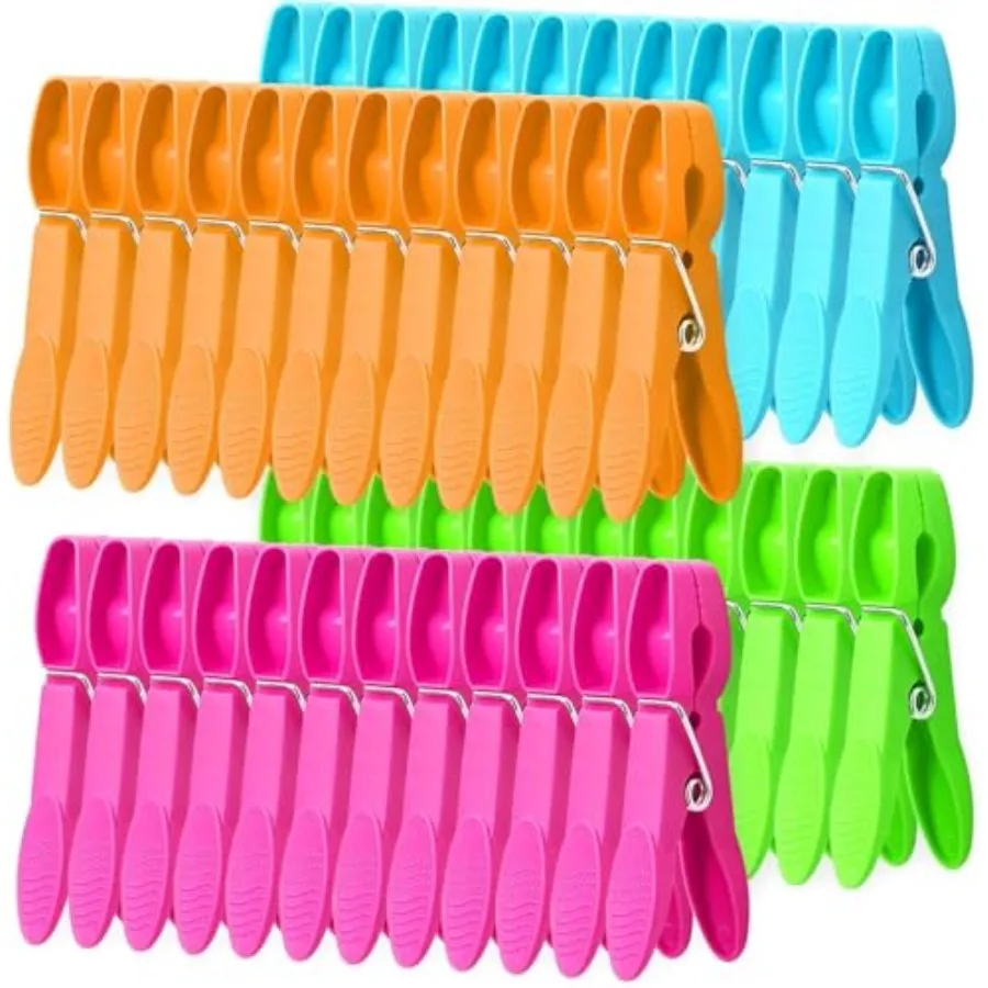 2.8 Inch Plastic Clothespins 48Pcs - Non-Slip Laundry Clips Heavy Duty Outdoor, Colored Clothes pins for Hanging, Crafts and Ki
2.8 Inch Plastic Clothespins 48Pcs - Non-Slip Laundry Clips Heavy Duty Outdoor, Colored Clothes pins for Hanging, Crafts and Ki