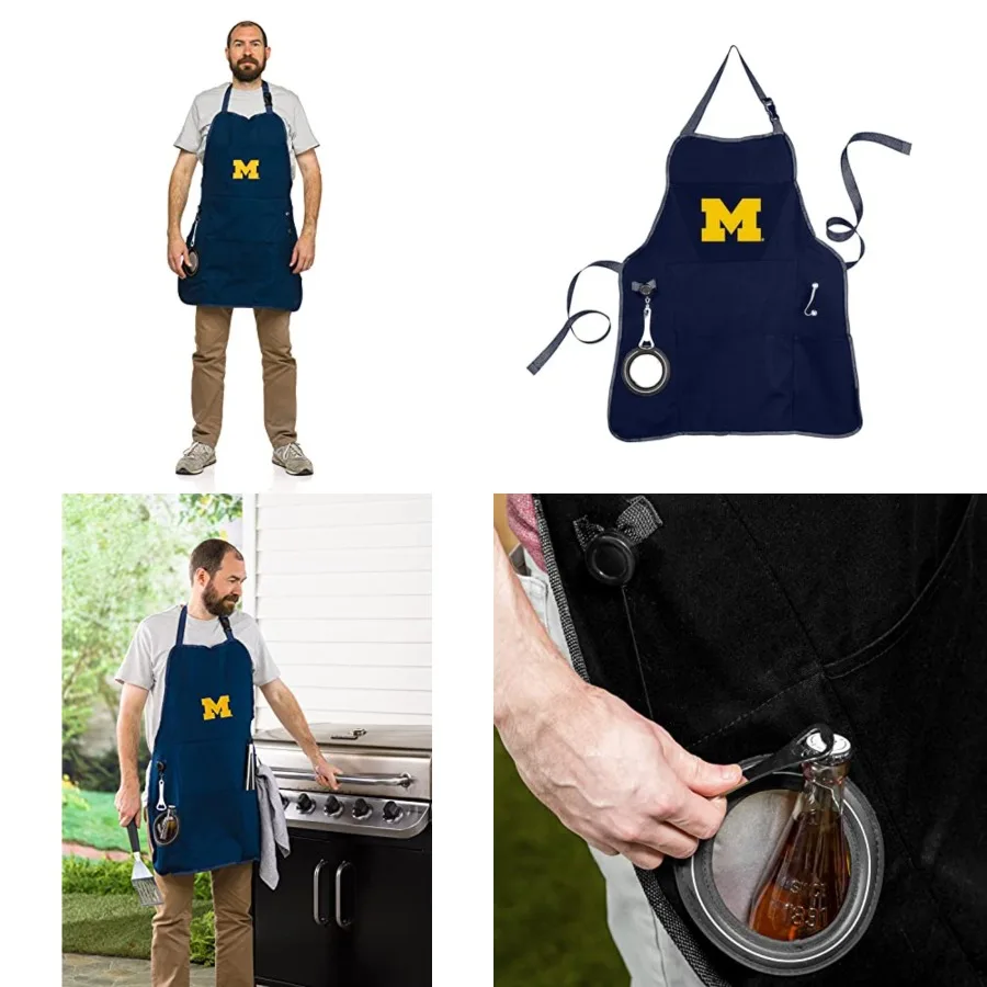 NCAA College Sports Grilling Apron Bottle Opener and Insulated Beverage Holder Adjustable Straps
NCAA College Sports Grilling Apron Bottle Opener and Insulated Beverage Holder Adjustable Straps