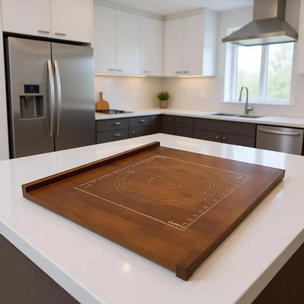 Двусторонняя деревянная доска для кондитерских изделий и разделочная с выгравированной линейкой, 24x20 дюймов, коричневая кухонная столешница
Двусторонняя деревянная доска для кондитерских изделий и разделочная с выгравированной линейкой, 24x20 дюймов, коричневая кухонная столешница