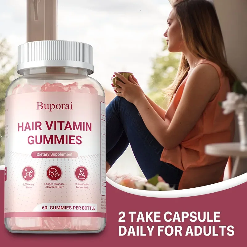 Hair Growth Gummies - Contains Vitamins and Biotin, Reduces Frizz, Supports Skin Elasticity, Promote Hair, Skin and Nails Health
Hair Growth Gummies - Contains Vitamins and Biotin, Reduces Frizz, Supports Skin Elasticity, Promote Hair, Skin and Nails Health