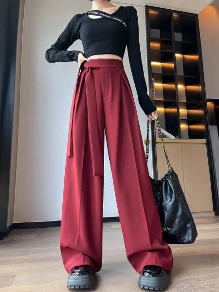 High Waist Straight Leg Wide Leg Pants Casual Suit Style plus Size Women's Fashionable Slimming Drapey Leisure Trousers
High Waist Straight Leg Wide Leg Pants Casual Suit Style plus Size Women's Fashionable Slimming Drapey Leisure Trousers