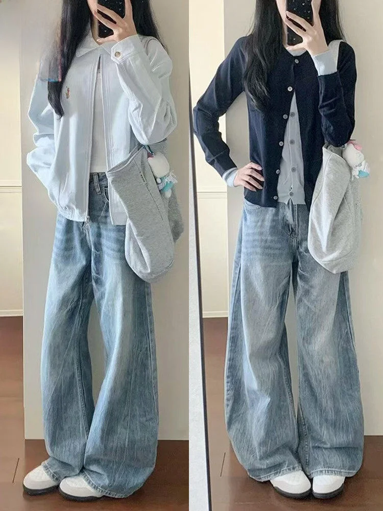 Light Blue Heavy Duty Washed Knife Jeans Men's Loose Slimming American Wide Leg Pants Spring Summer New Style Casual Wear
Light Blue Heavy Duty Washed Knife Jeans Men's Loose Slimming American Wide Leg Pants Spring Summer New Style Casual Wear