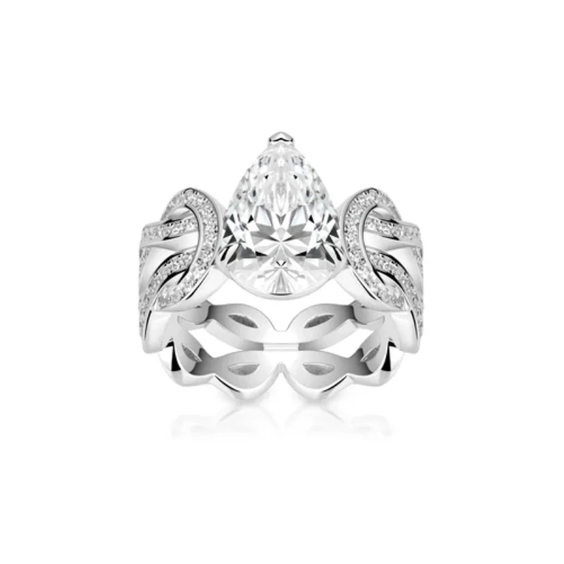 Bellux 925 Silver Synthetic Zircon Rings White Water Drop Full Diamond Ribbon Light Luxury Fashion Wedding Proposal Ring
Bellux 925 Silver Synthetic Zircon Rings White Water Drop Full Diamond Ribbon Light Luxury Fashion Wedding Proposal Ring