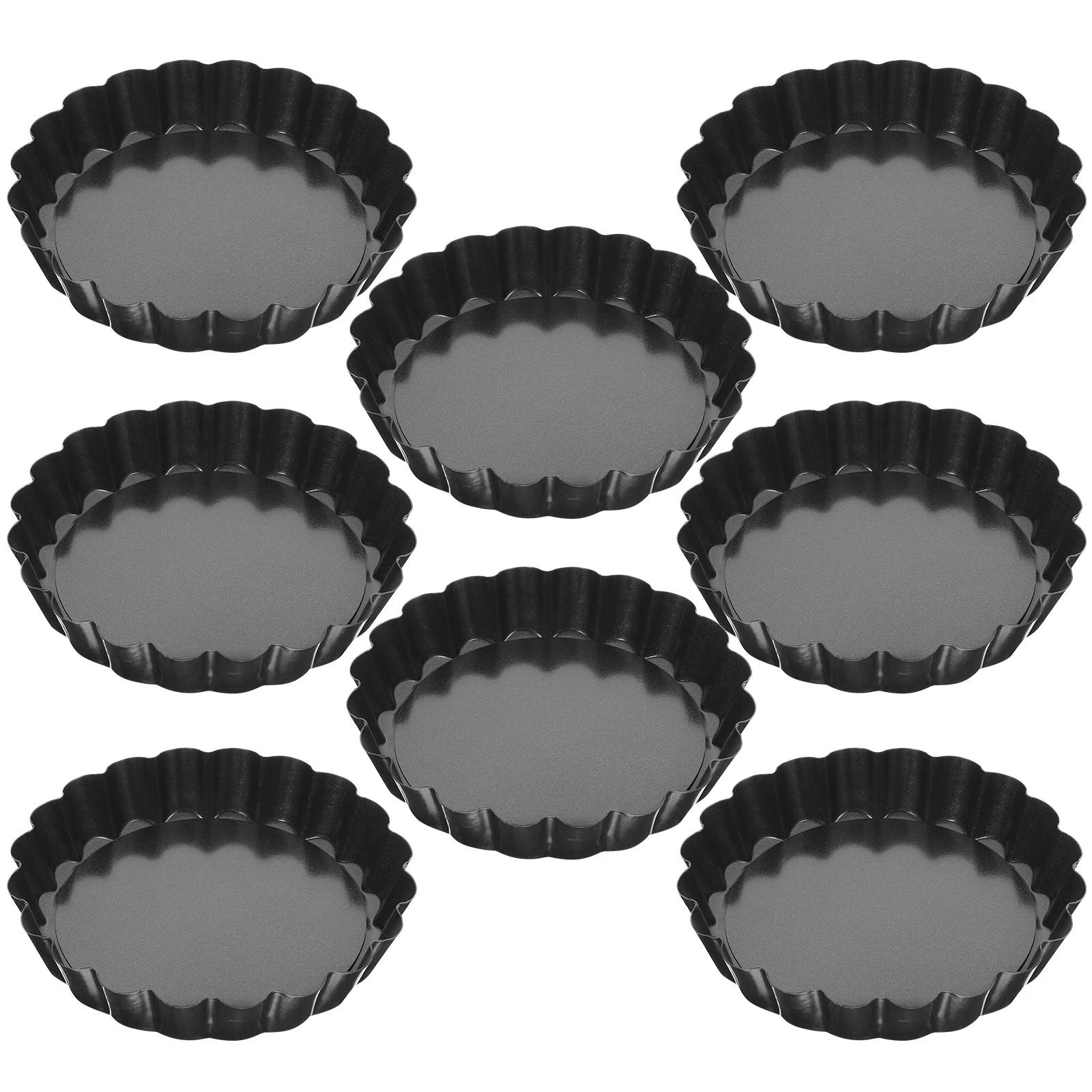 8pcs Mini Tart Pans Removable Bottom 3 Inch Black Carbon Steel Baking Tray Egg Tart Mold Durability Easy Clean 
8pcs Mini Tart Pans Removable Bottom 3 Inch Black Carbon Steel Baking Tray Egg Tart Mold Durability Easy Clean