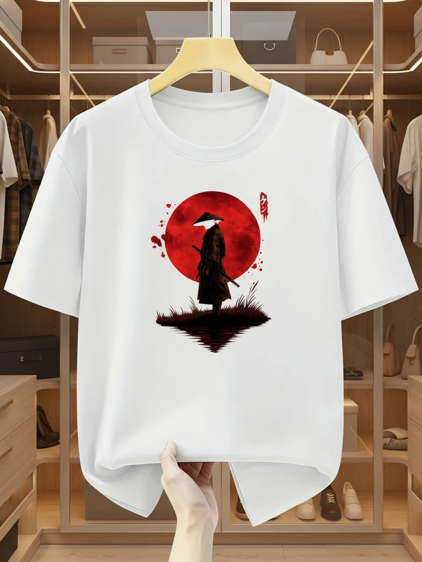 Samurai Warrior Red Sun Graphic Print Men's Cotton T-Shirt Casual
Samurai Warrior Red Sun Graphic Print Men's Cotton T-Shirt Casual