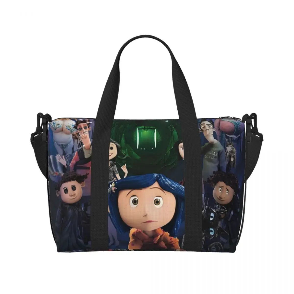 Custom Large Coraline Twitchy Witchy Girl Tote Bag for Women Horror Scary Movie Shopper Shoulder Beach Gym Travel Bag
Custom Large Coraline Twitchy Witchy Girl Tote Bag for Women Horror Scary Movie Shopper Shoulder Beach Gym Travel Bag