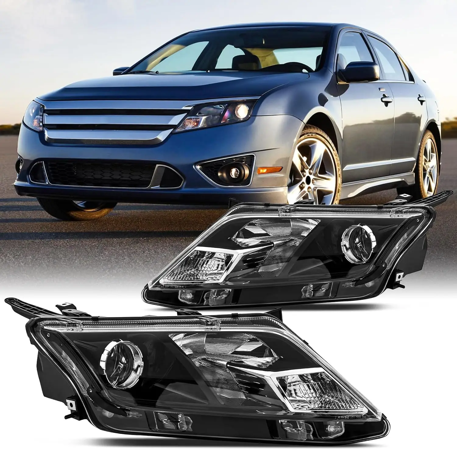 2 шт. черные фары в сборе, одобренные DOT для 2010 2011 2012 Facelift Ford Fusion S SE SEL, гибридная спортивная замена галогенной системы
2 шт. черные фары в сборе, одобренные DOT для 2010 2011 2012 Facelift Ford Fusion S SE SEL, гибридная спортивная замена галогенной системы