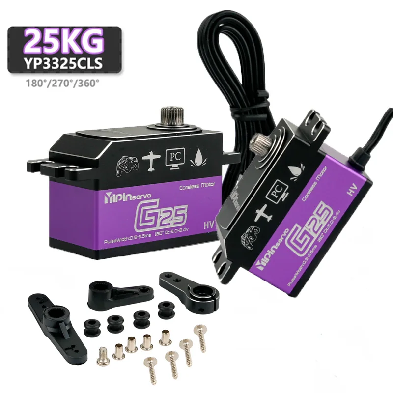 Full Metal 25KG Short Body Digital Servo Coreless Motor 180/270/360 Degree Servos DIY Toys Parts For Robot Cars Airplane Model
Full Metal 25KG Short Body Digital Servo Coreless Motor 180/270/360 Degree Servos DIY Toys Parts For Robot Cars Airplane Model