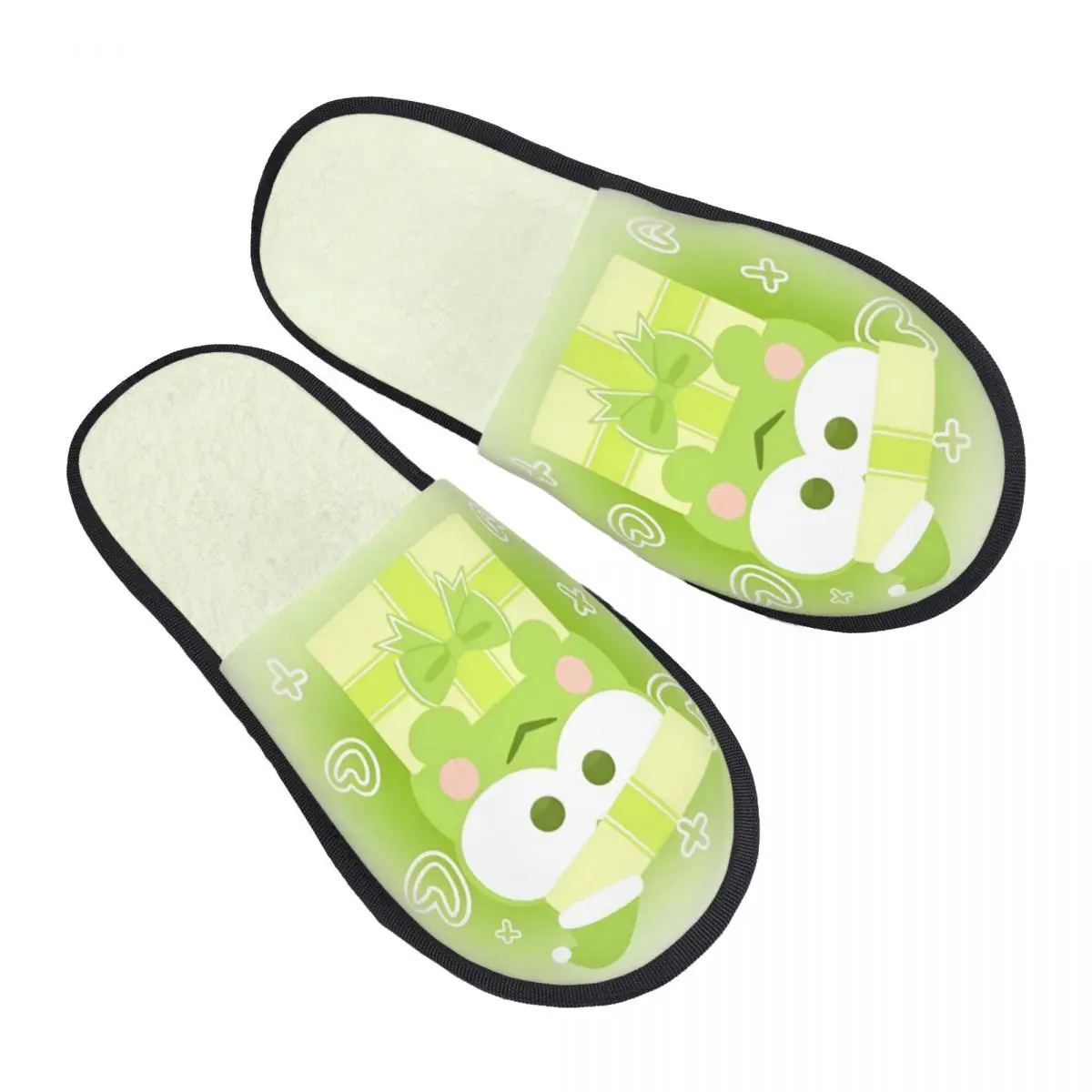 Домашние тапочки Keroppi с героями мультфильмов, женские удобные тапочки из пены с эффектом памяти, очаровательные тапочки без шнуровки с большой глазкой лягушкой для спальни 
Домашние тапочки Keroppi с героями мультфильмов, женские удобные тапочки из пены с эффектом памяти, очаровательные тапочки без шнуровки с большой глазкой лягушкой для спальни