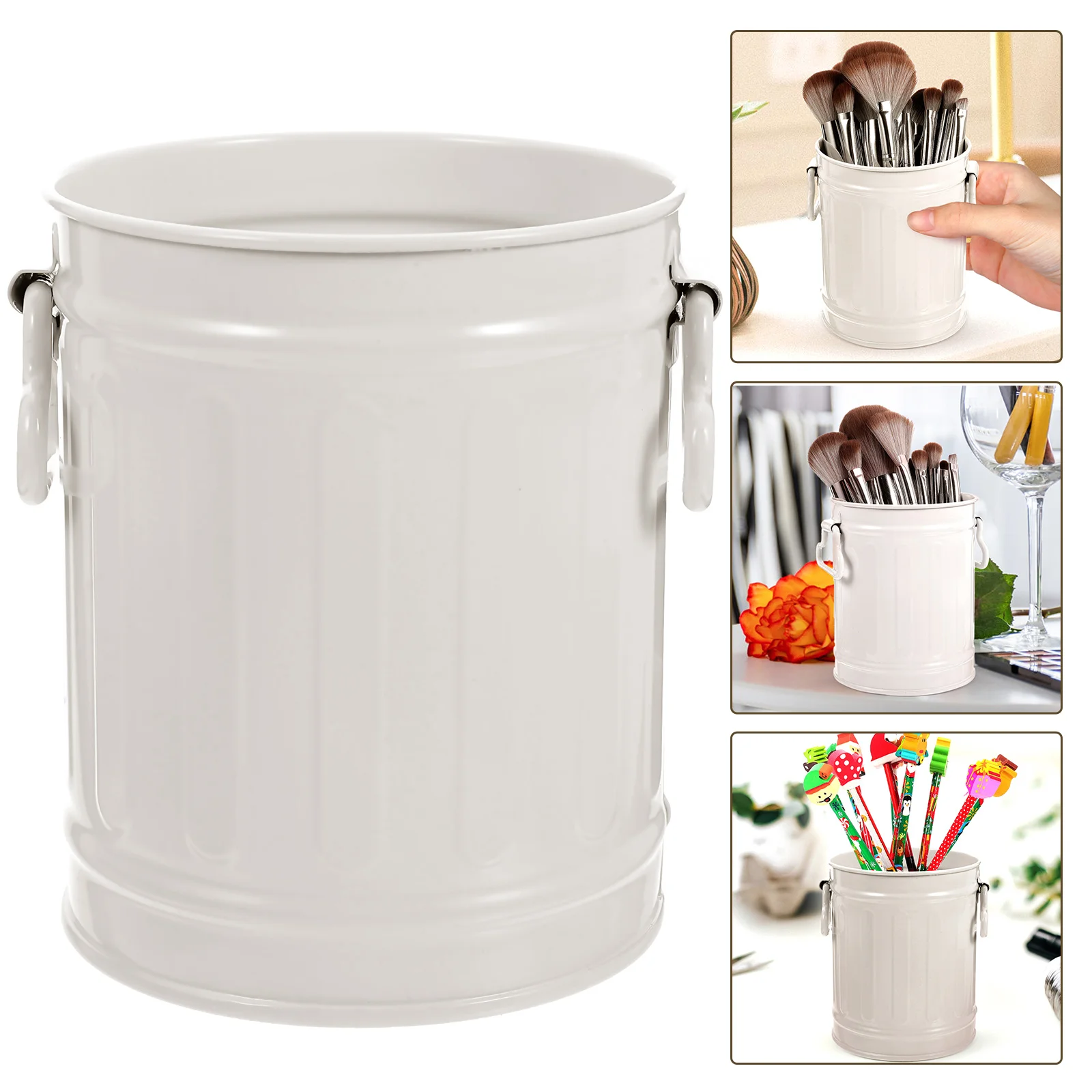 Makeup Brush Holder Wrought Iron Storage Bucket Garbage Container Waste Basket Metal Office
Makeup Brush Holder Wrought Iron Storage Bucket Garbage Container Waste Basket Metal Office