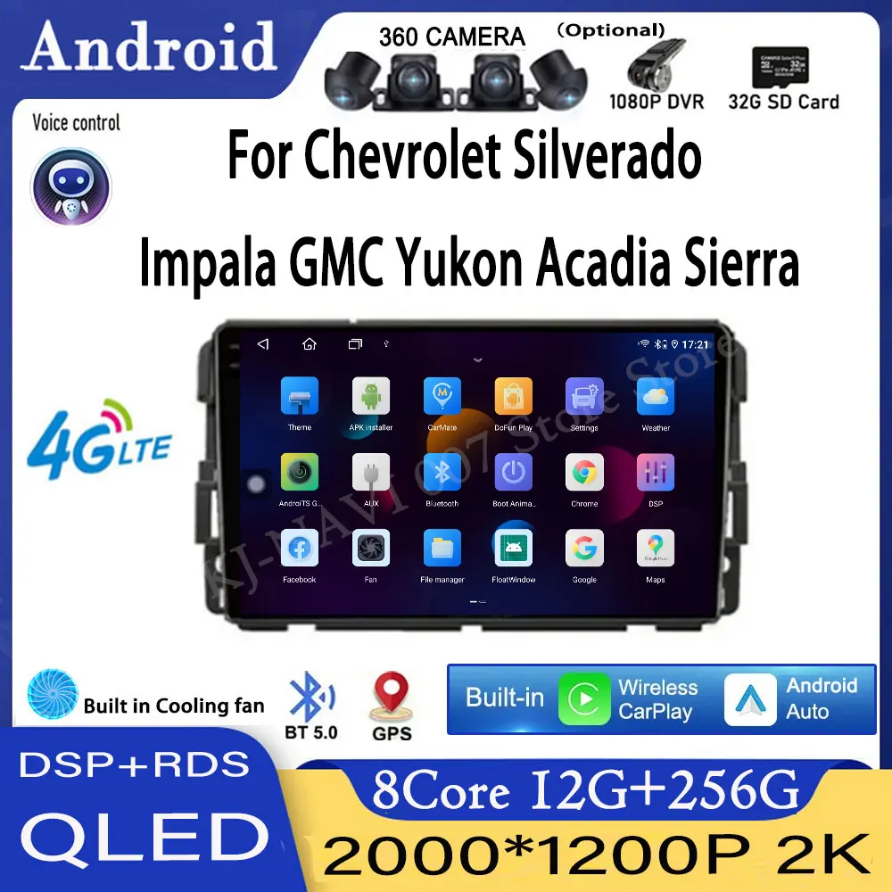 Автомобильное радио Android 14, для Chevrolet Silverado Impala GMC Yukon Acadia Sierra, навигация, GPS, мультимедийный видеоплеер, DSP, стерео BT
Автомобильное радио Android 14, для Chevrolet Silverado Impala GMC Yukon Acadia Sierra, навигация, GPS, мультимедийный видеоплеер, DSP, стерео BT