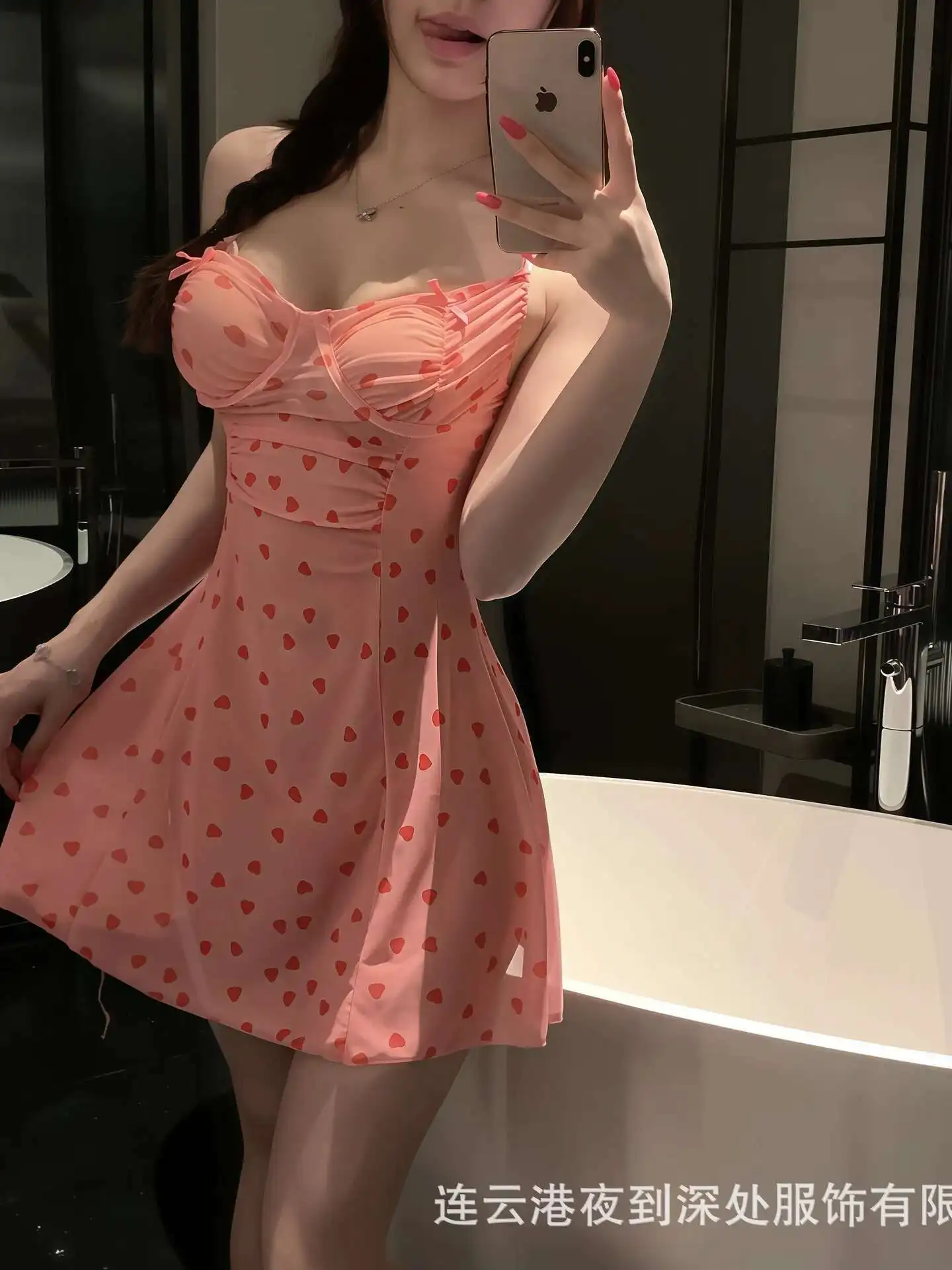 Pink Heart Print Summer Smooth Dress Bow Sexy Backless Deep V Suspenders Sleeveless Sweet Style Dress Charming Casual Cute T4QG
Pink Heart Print Summer Smooth Dress Bow Sexy Backless Deep V Suspenders Sleeveless Sweet Style Dress Charming Casual Cute T4QG