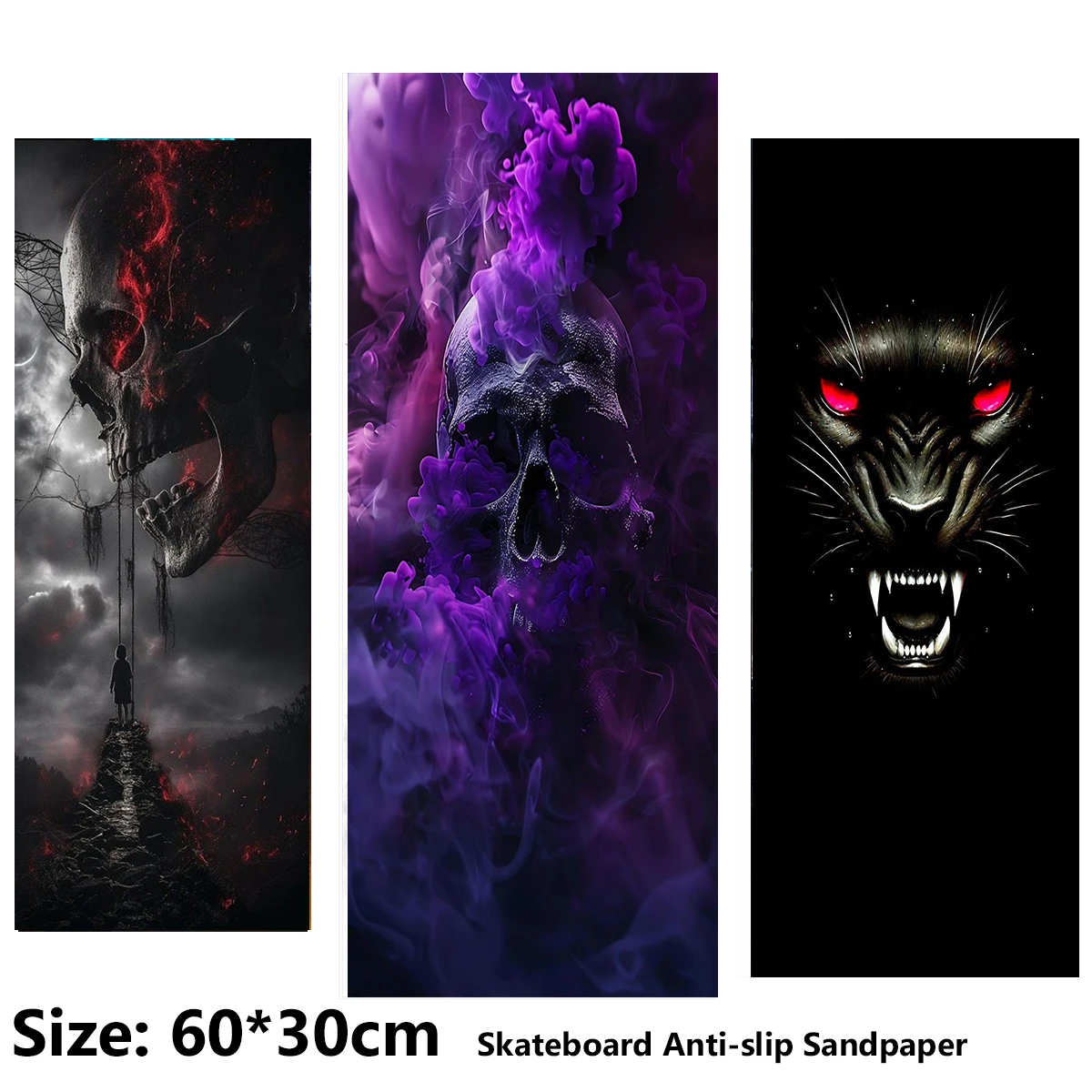 Electric Scooter Anti-slip Sticker Sandpaper Skateboard GripTape Sheet 60*30cm Ferocious Wolf Skull Pattern
Electric Scooter Anti-slip Sticker Sandpaper Skateboard GripTape Sheet 60*30cm Ferocious Wolf Skull Pattern