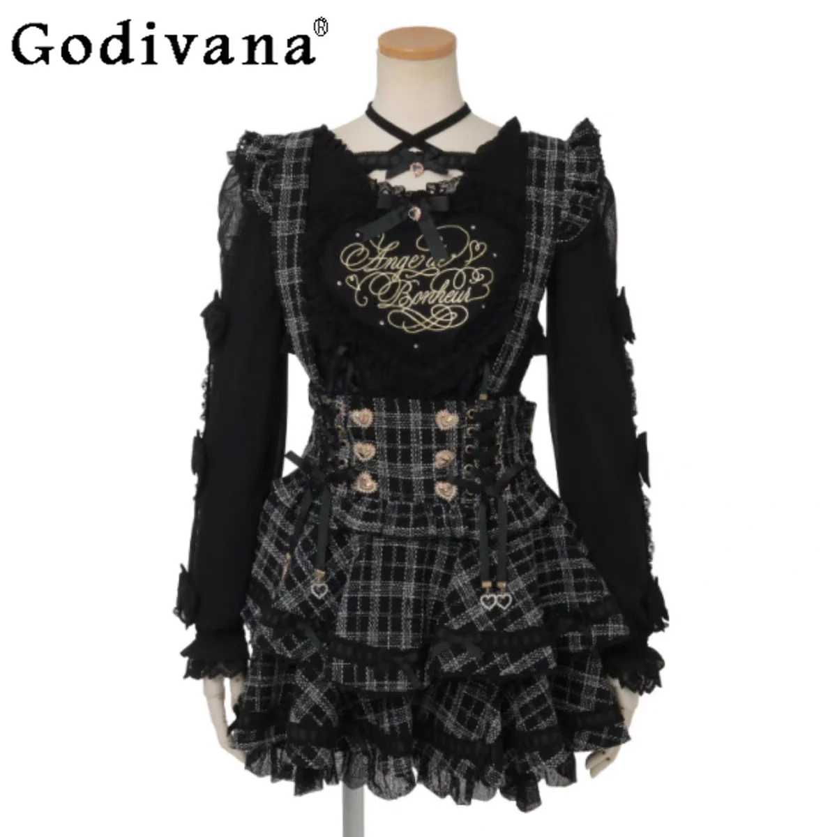 Японская клетчатая юбка на бретелях Liz, осенняя юбка массового производства для девочек, кружевная юбка принцессы с милым бантом и высокой талией Y2K, женские юбки-торты
Японская клетчатая юбка на бретелях Liz, осенняя юбка массового производства для девочек, кружевная юбка принцессы с милым бантом и высокой талией Y2K, женские юбки-торты