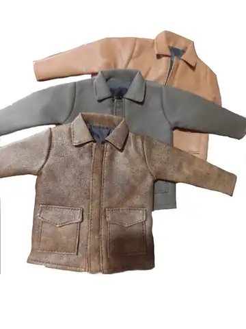 1/6 Male Soldier Brown PU Leather Coat Jacket Model for 12'' Action Figures