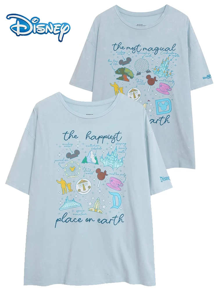 Disneyland Walt Disney World Castle Letter Mickey Mouse Cartoon Print T-Shirt O-Neck Pullover Short Sleeve Fashion Women Tee Top
Disneyland Walt Disney World Castle Letter Mickey Mouse Cartoon Print T-Shirt O-Neck Pullover Short Sleeve Fashion Women Tee Top