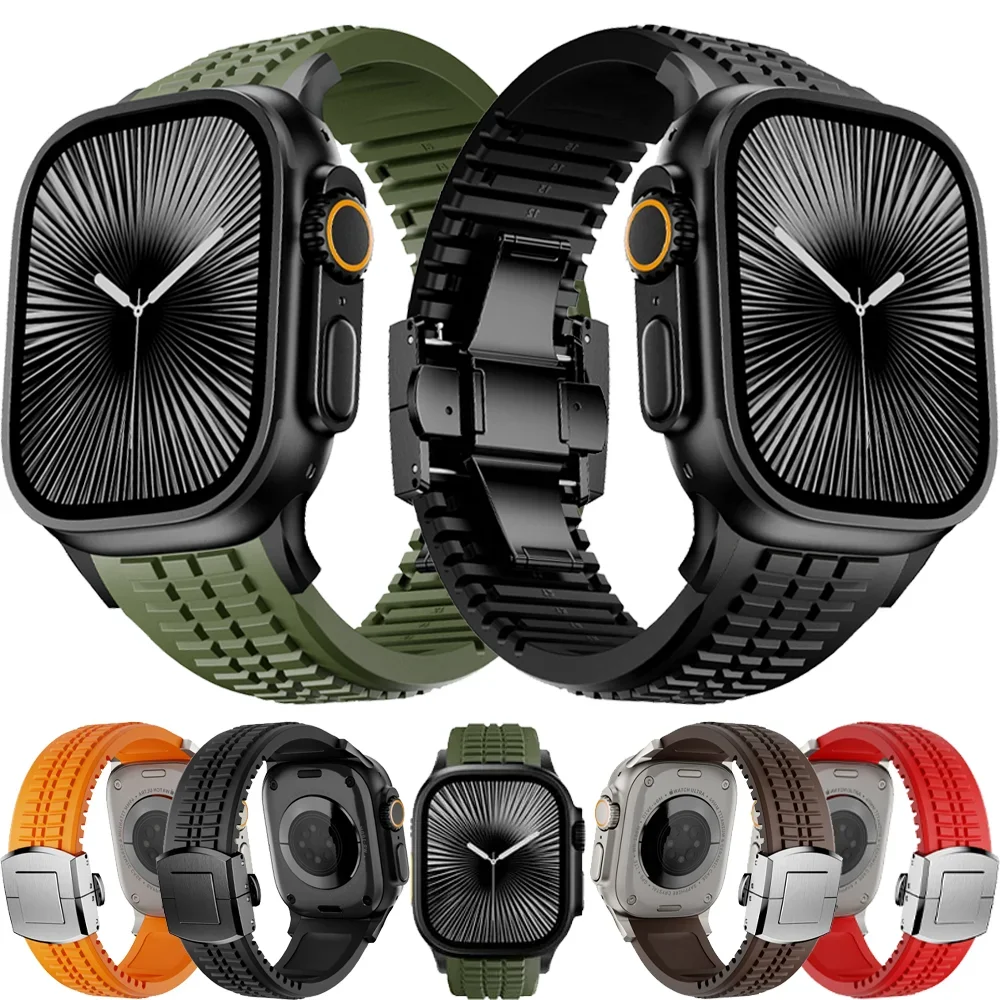 Роскошный силиконовый ремешок для Apple Watch Ultra 3/2 49 мм 10-11 46 мм, спортивный удобный браслет iWatch 9 8 7 6 5 SE 45/44 мм
Роскошный силиконовый ремешок для Apple Watch Ultra 3/2 49 мм 10-11 46 мм, спортивный удобный браслет iWatch 9 8 7 6 5 SE 45/44 мм