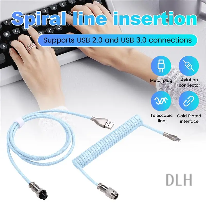 VO-USB C Coiled Keyboard Cable Braided Mechanical Keyboard Cable With Detachable Metal Aviator Cord 1.5M USB-C To USB-A
VO-USB C Coiled Keyboard Cable Braided Mechanical Keyboard Cable With Detachable Metal Aviator Cord 1.5M USB-C To USB-A
