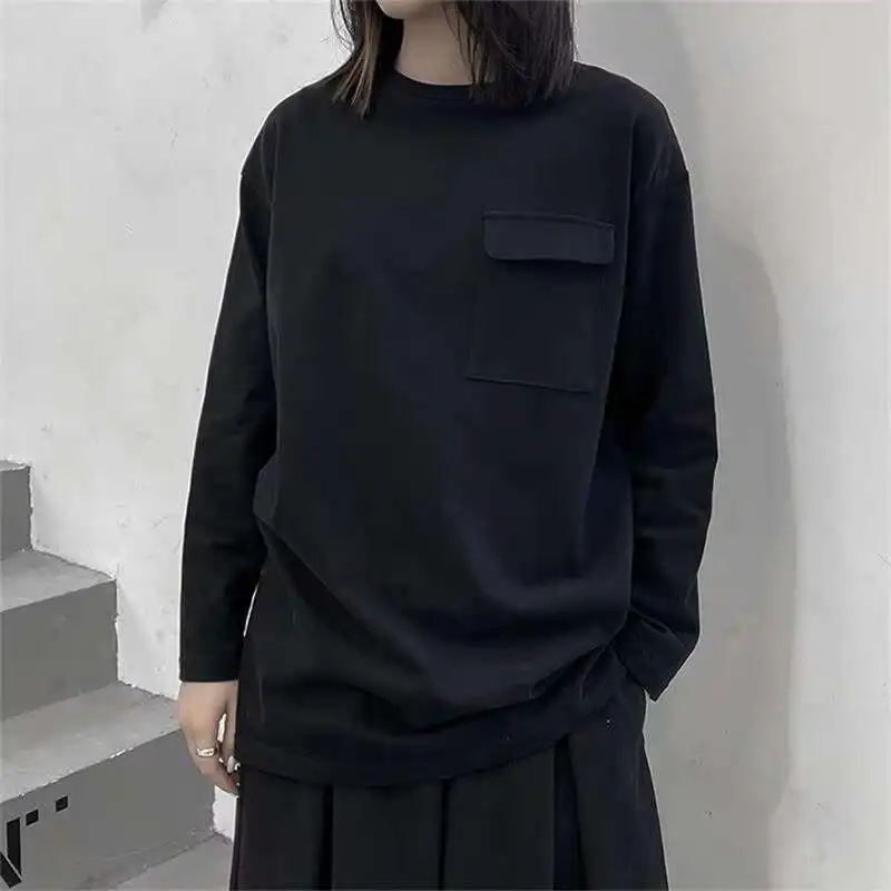 Ladies Long Sleeve T-Shirt Spring And Autumn New Retro Round Collar Loose Fashion Pocket Leisure Large Long Sleeve T-Shirt
Ladies Long Sleeve T-Shirt Spring And Autumn New Retro Round Collar Loose Fashion Pocket Leisure Large Long Sleeve T-Shirt