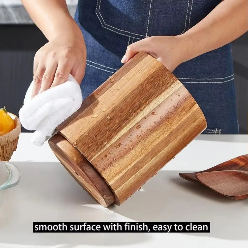 Wooden Kitchen Utensil Holder 16.5cm Rotating Cutlery Rack Rustic Non-slip Bottom Tableware Storage Shelf for Dining Container
Wooden Kitchen Utensil Holder 16.5cm Rotating Cutlery Rack Rustic Non-slip Bottom Tableware Storage Shelf for Dining Container