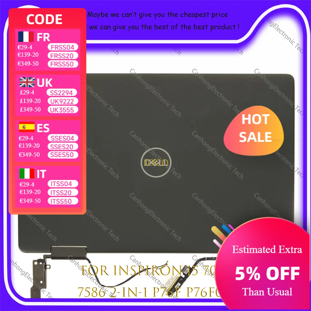 15.6" UHD 4K FHD For Dell Inspiron 15 7000 7586 2-in-1 P76F P76F001 LCD Touch Screen Laptop Replacement Panel Full Assembly
15.6" UHD 4K FHD For Dell Inspiron 15 7000 7586 2-in-1 P76F P76F001 LCD Touch Screen Laptop Replacement Panel Full Assembly