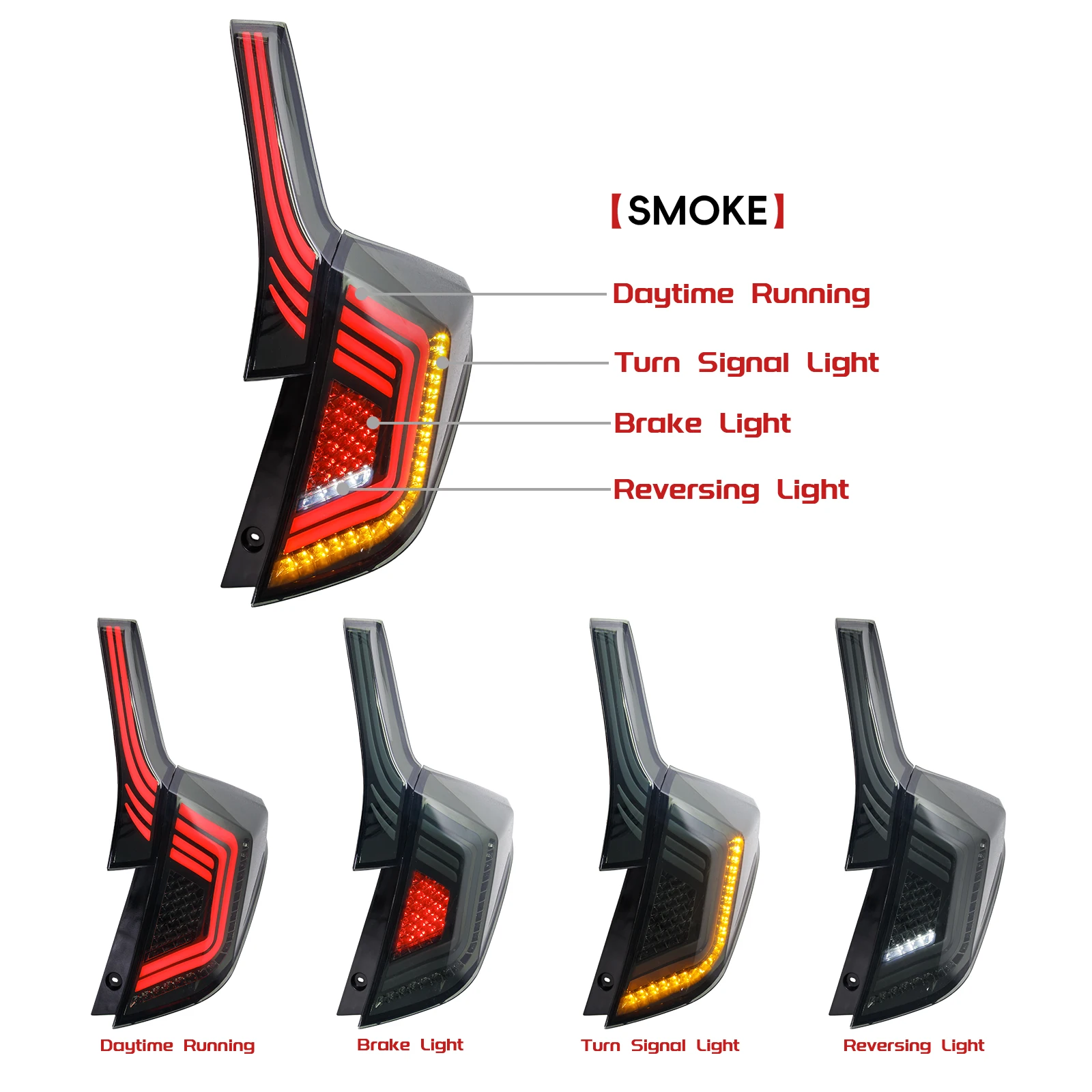 Dynamic LED Taillights for Fit 2014-2019 - Full Function Rear Lamps with Running, Parking, Reverse & Sequential Turn Signals
Dynamic LED Taillights for Fit 2014-2019 - Full Function Rear Lamps with Running, Parking, Reverse & Sequential Turn Signals