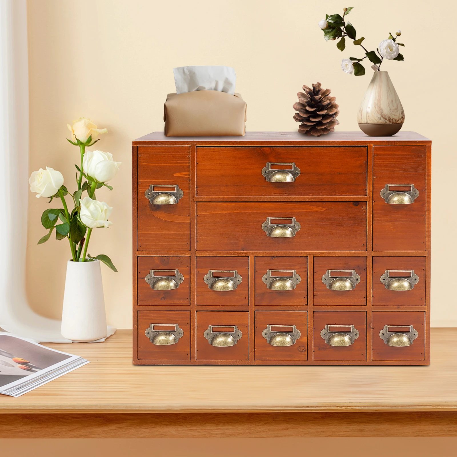 Винтажный настольный органайзер с 14 ящиками для хранения лекарств и мелких предметов для дома и офиса
Винтажный настольный органайзер с 14 ящиками для хранения лекарств и мелких предметов для дома и офиса