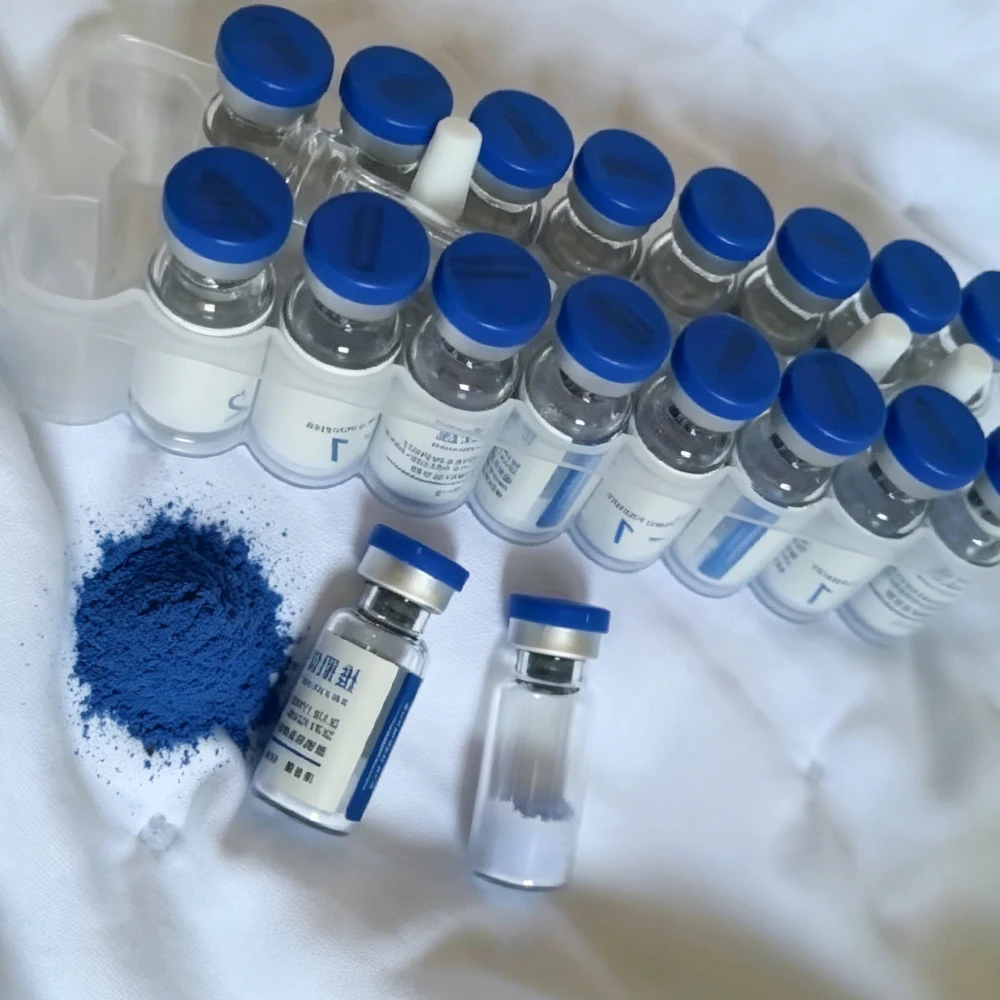 Blue Copper Peptide GHK-Cu Lyophilized Powder Ampoule Kit Skin Booster Skin Repair Moisturizing Improve Elasticity Facial Serum
Blue Copper Peptide GHK-Cu Lyophilized Powder Ampoule Kit Skin Booster Skin Repair Moisturizing Improve Elasticity Facial Serum