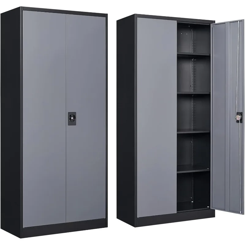 Garage Storage Cabinet, Metal Storage Cabinet with 4 Adjustable Shelves, 71" Steel Lockable File Cabinet, Locking
Garage Storage Cabinet, Metal Storage Cabinet with 4 Adjustable Shelves, 71" Steel Lockable File Cabinet, Locking