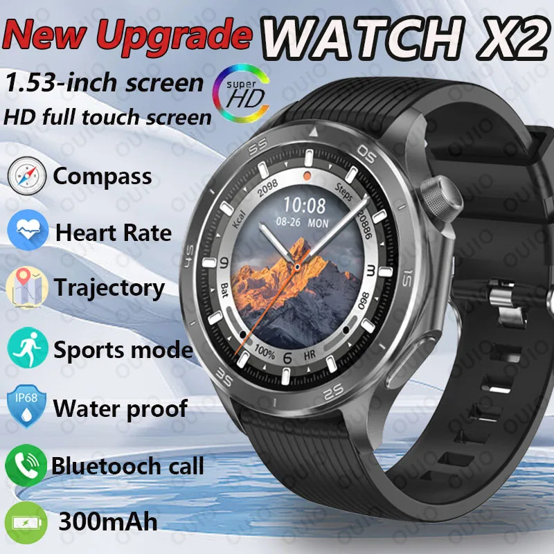 Новые обновленные мужские умные часы X2 Max, компас, 1,53-дюймовый большой экран, пульсометр, водонепроницаемые, Bluetooth-вызов, 100 + спортивные умные часы
Новые обновленные мужские умные часы X2 Max, компас, 1,53-дюймовый большой экран, пульсометр, водонепроницаемые, Bluetooth-вызов, 100 + спортивные умные часы